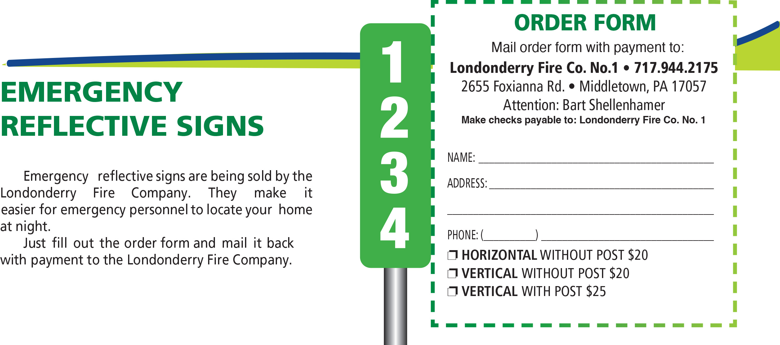 Reflective-sign-order-form